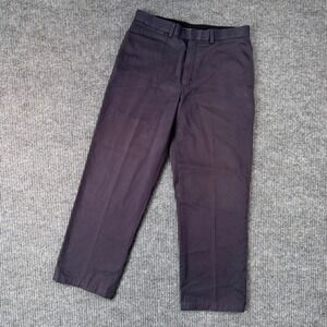 L.L.Bean Men 33x29 Classic Fit Navy Blue Chino Pants Preppy Ivy League VTG Faded